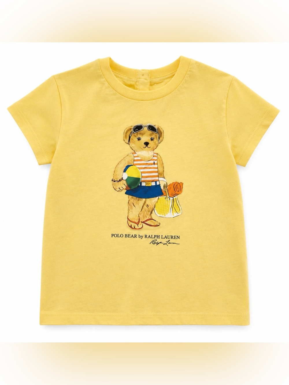Ralph Lauren Polo Bear Beach Graphic T-Shirt Yellow 18M